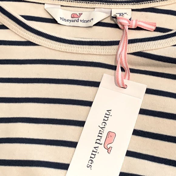 Vineyard Vines Striped Gathered Hem Top NWT - Picture 6 of 6